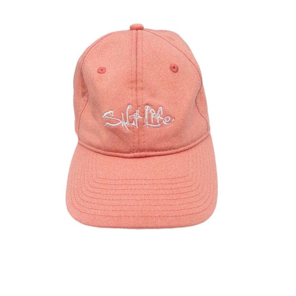 Salt Life Hibiscus Baseball Cap Hat OS Coral Adjustable Strap